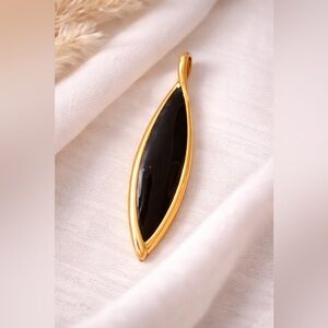 Vintage Black and Gold Monet Pendant